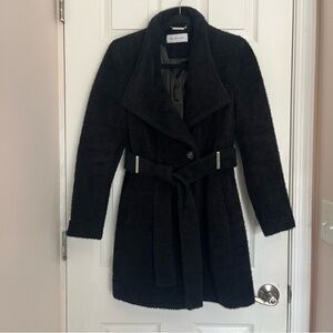 Calvin Klein Black Belted Women's Coat